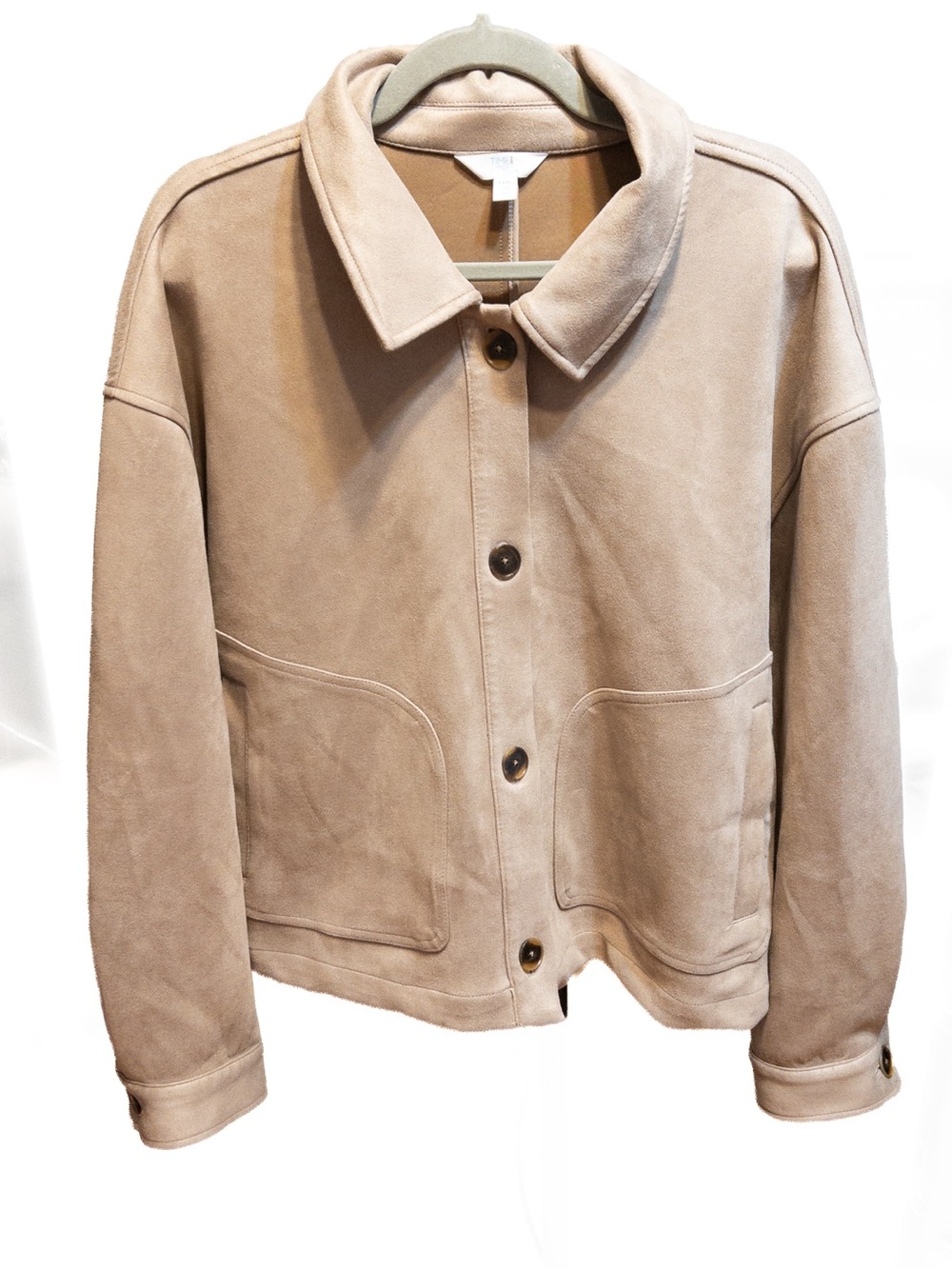 Time and Tru Womenās XXXL 22 Tan Faux Suede Shacket Jacket